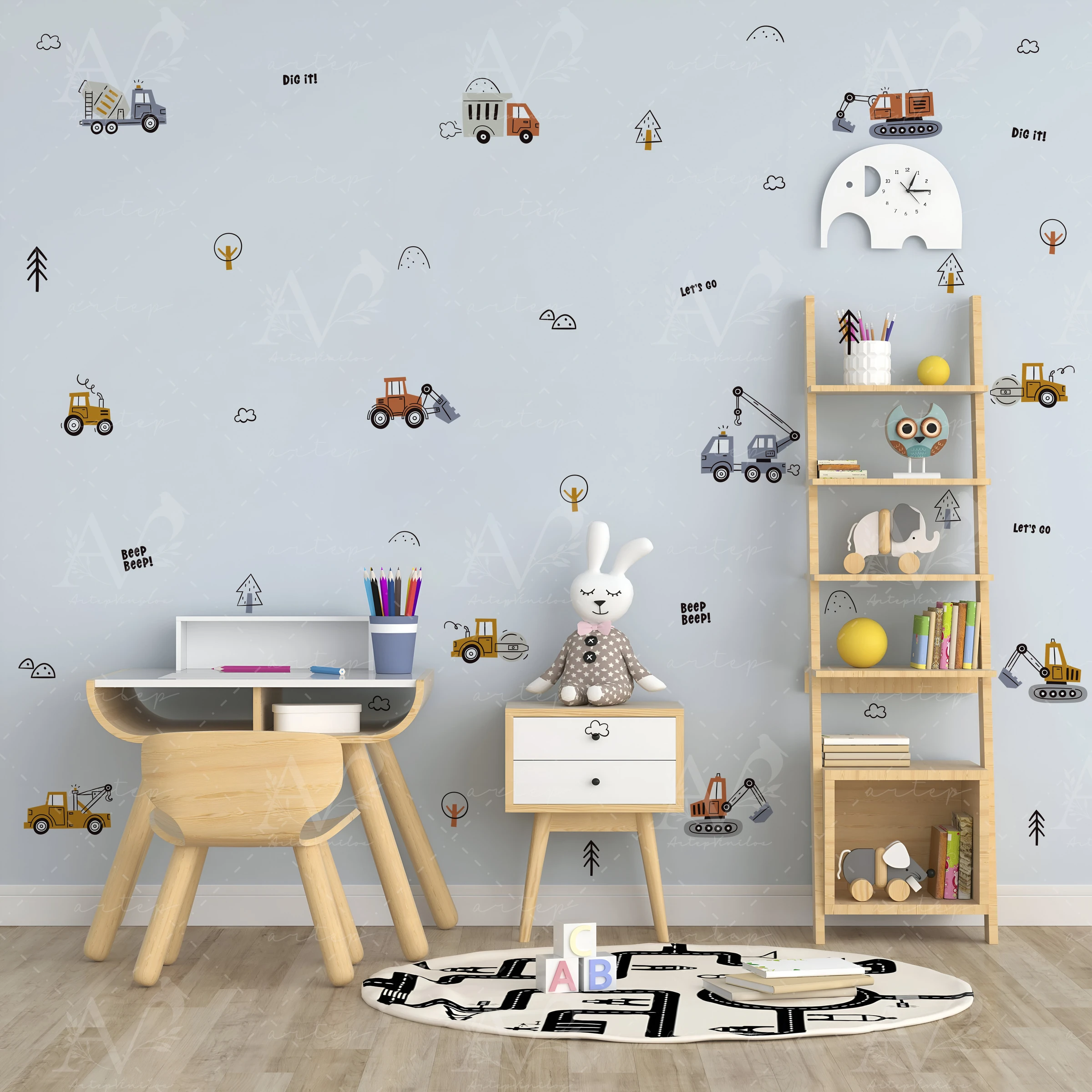 Habitación decorada con el set Construkids
