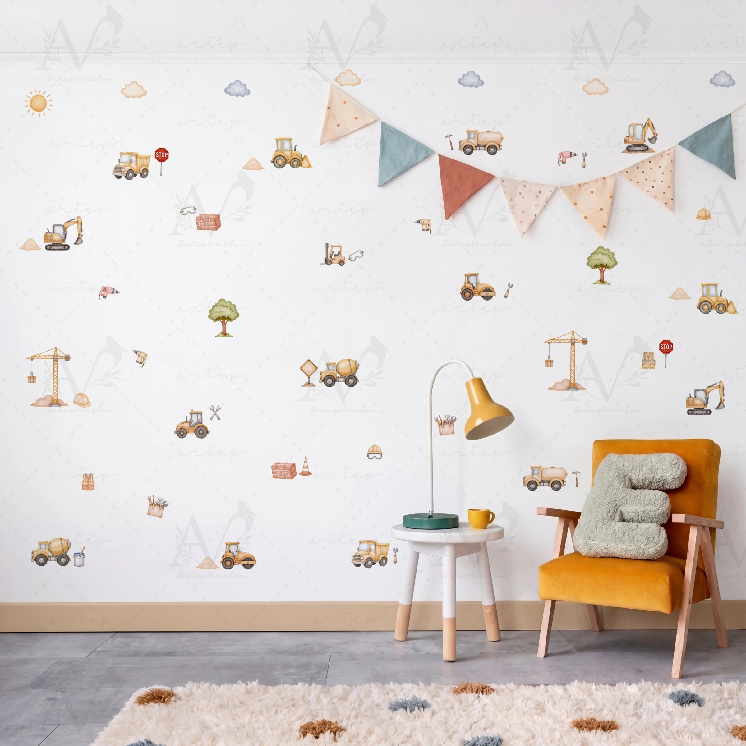 Habitación decorada con el set Little Builders