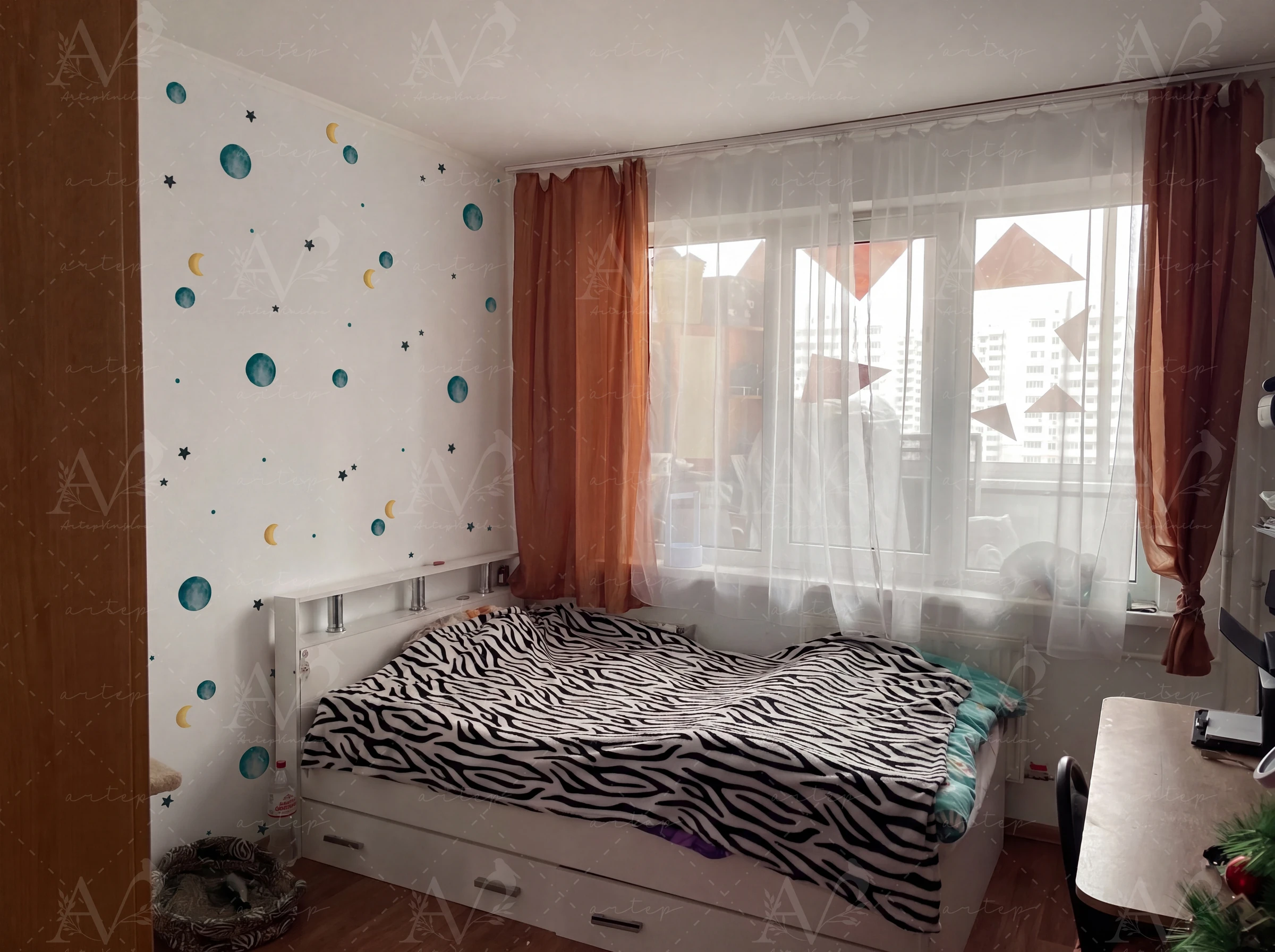 Habitación decorada con el set Night Sky