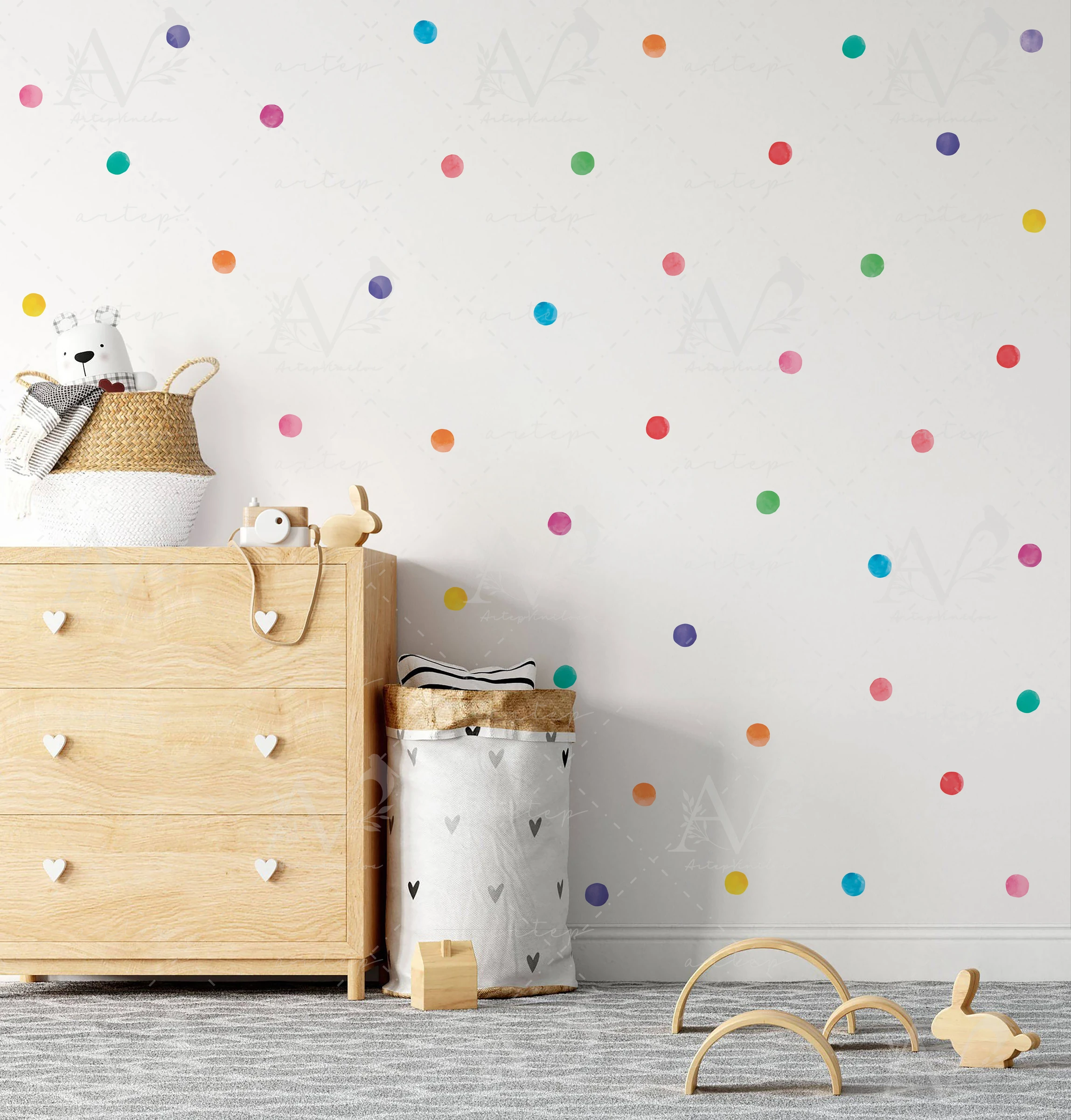 Habitación decorada con el set Party Dots