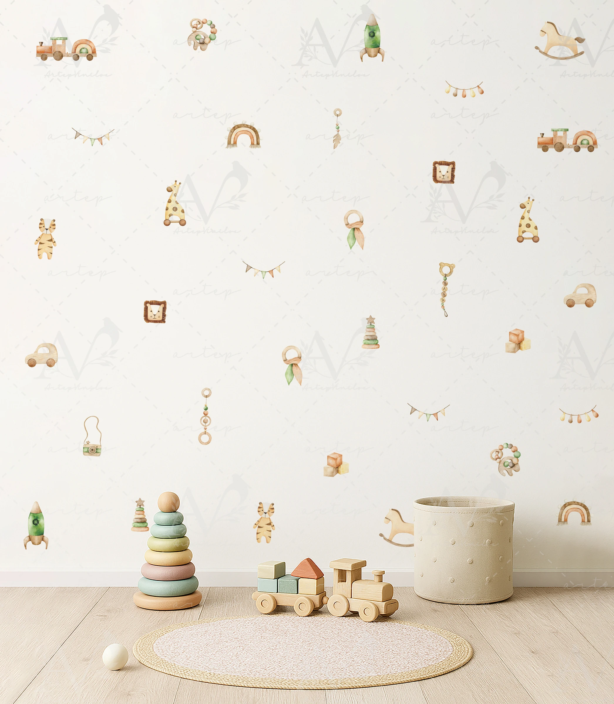 Habitación decorada con el set Tiny Treasures