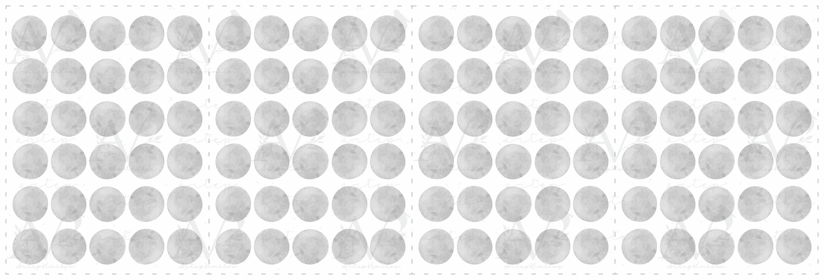 Contenido del set Dots Grises Acuarela