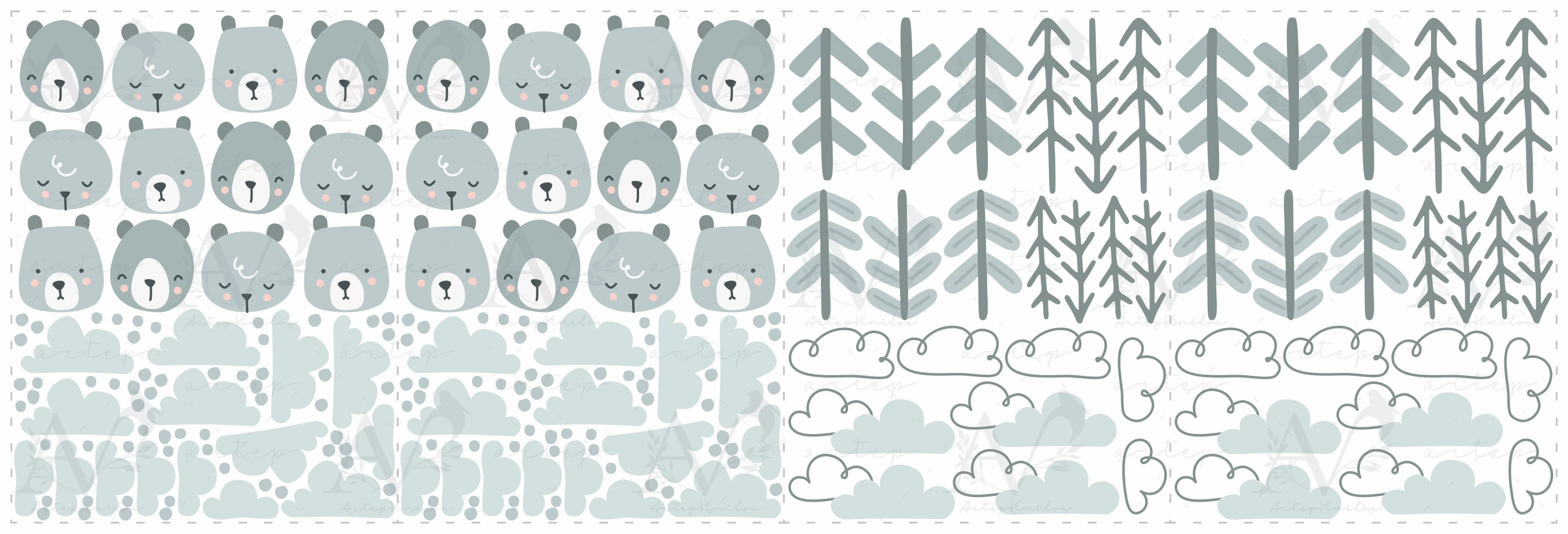 Contenido del set Woodland Bears