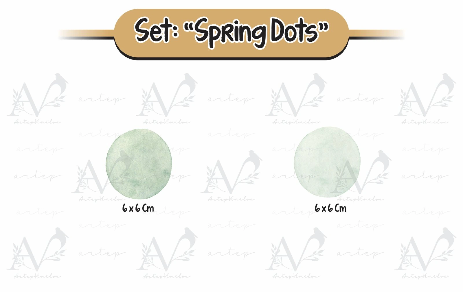 Tamaño de los elementos del set Spring Dots
