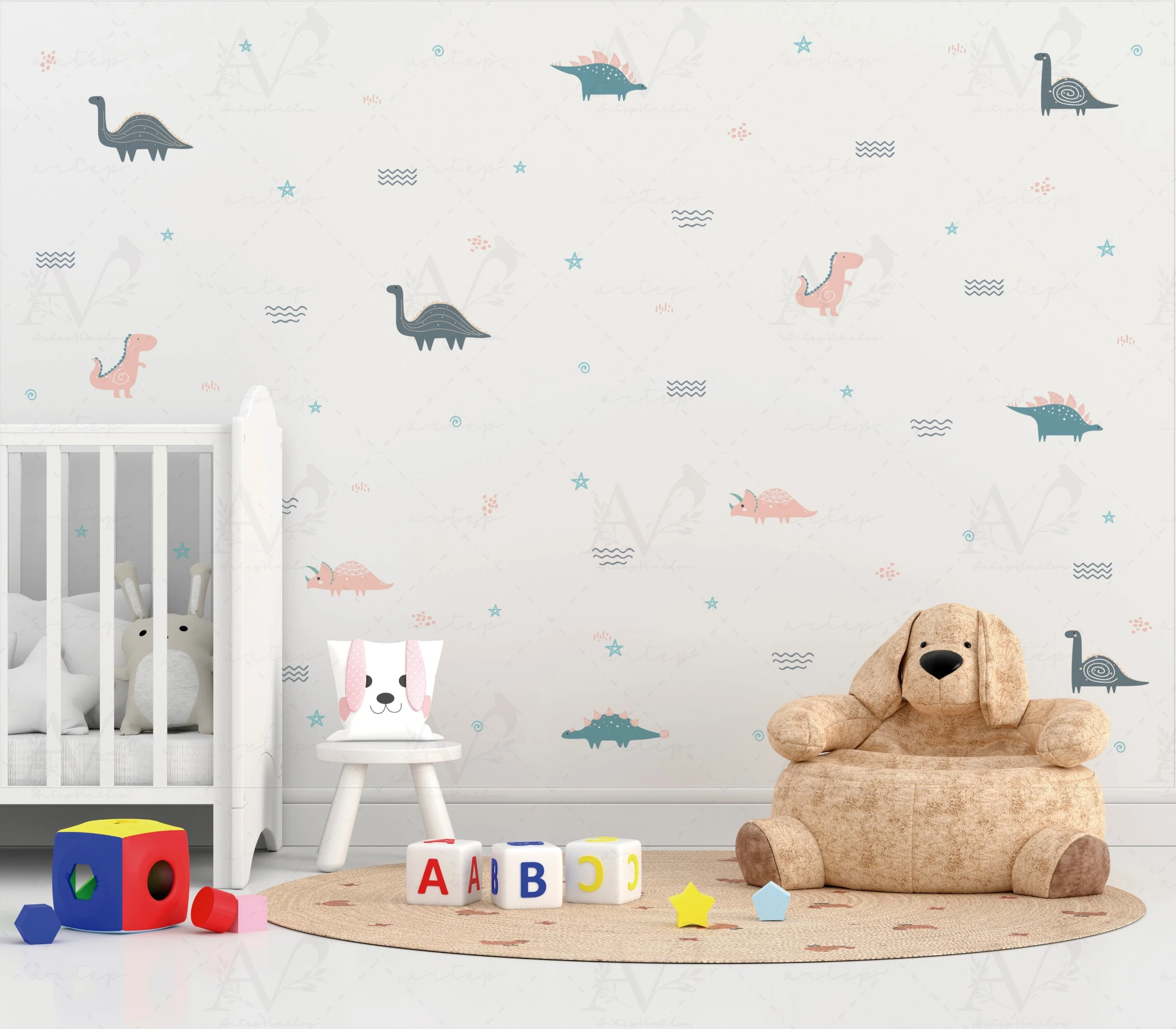 Habitación decorada con el set Dino Stars
