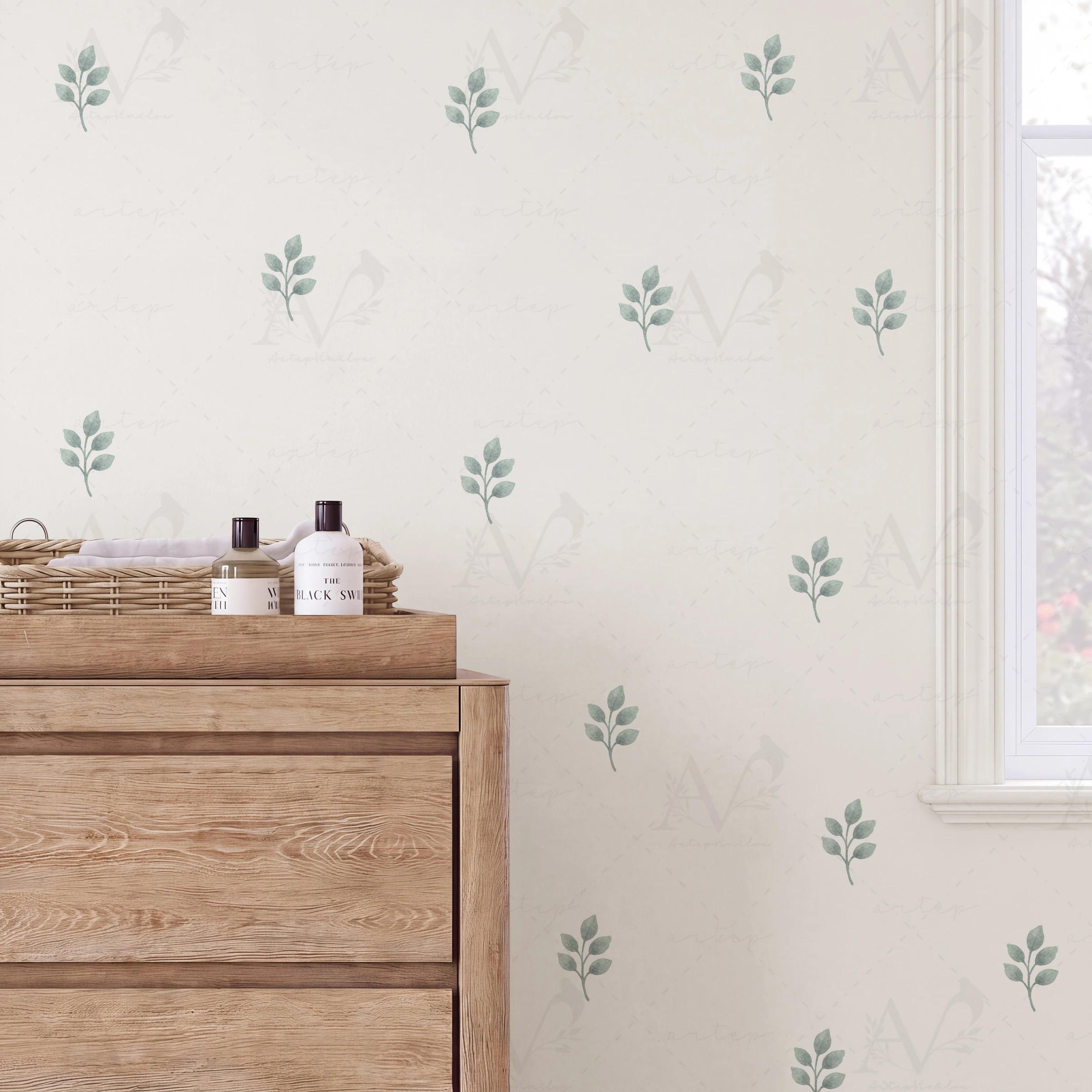 Habitación decorada con el set Hojitas Mágicas