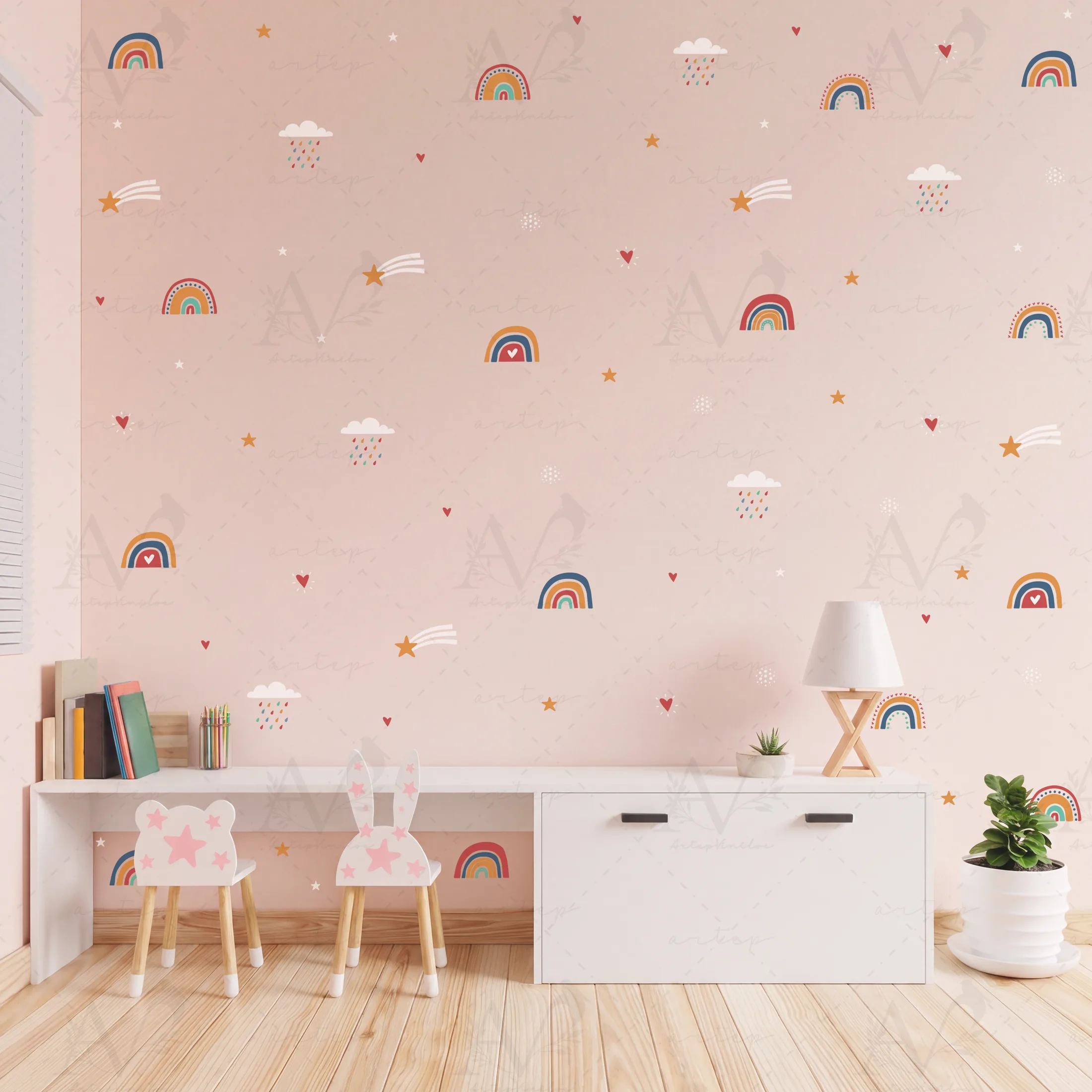 Habitación decorada con el set Mundo de Colores