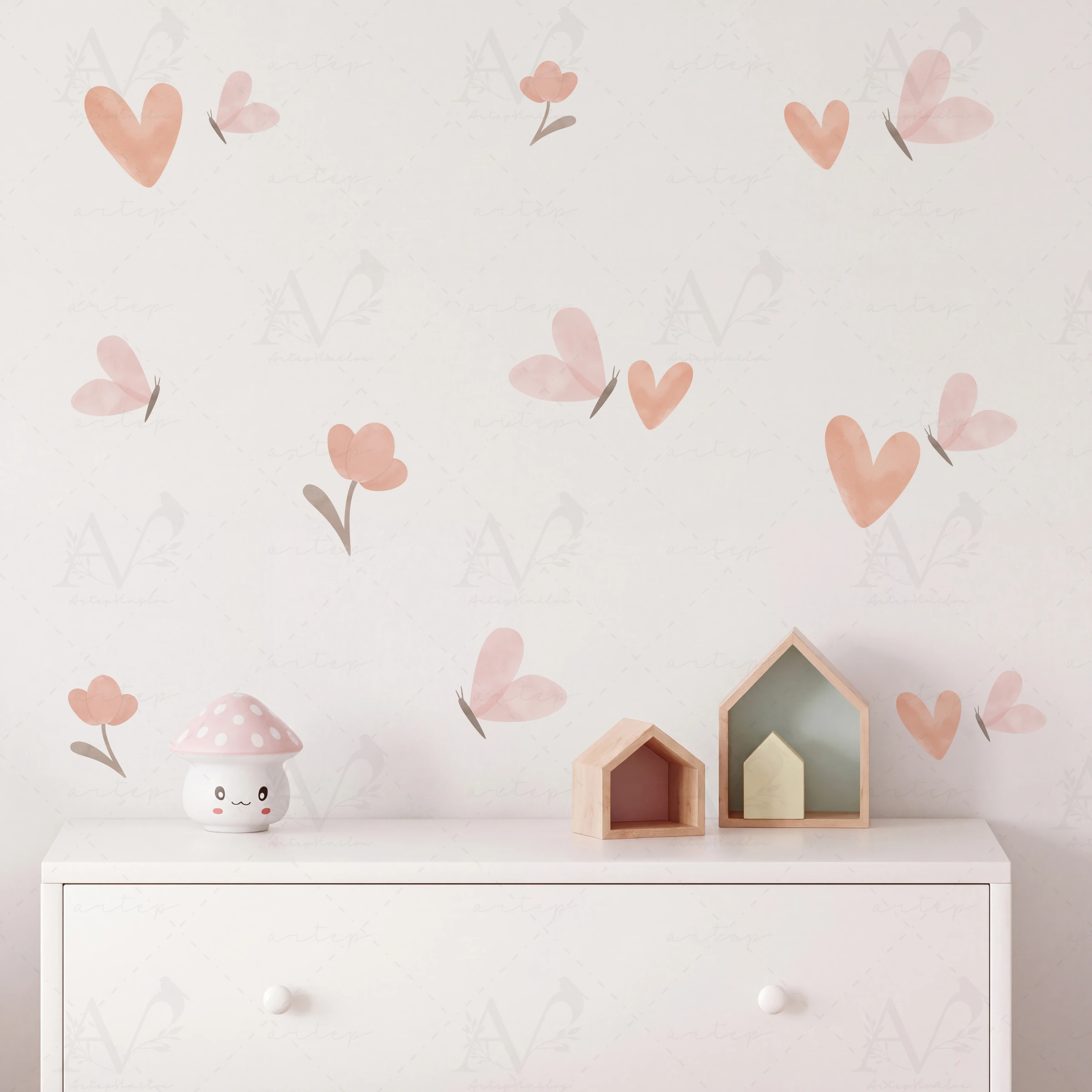 Habitación decorada con el set Pink Meadow