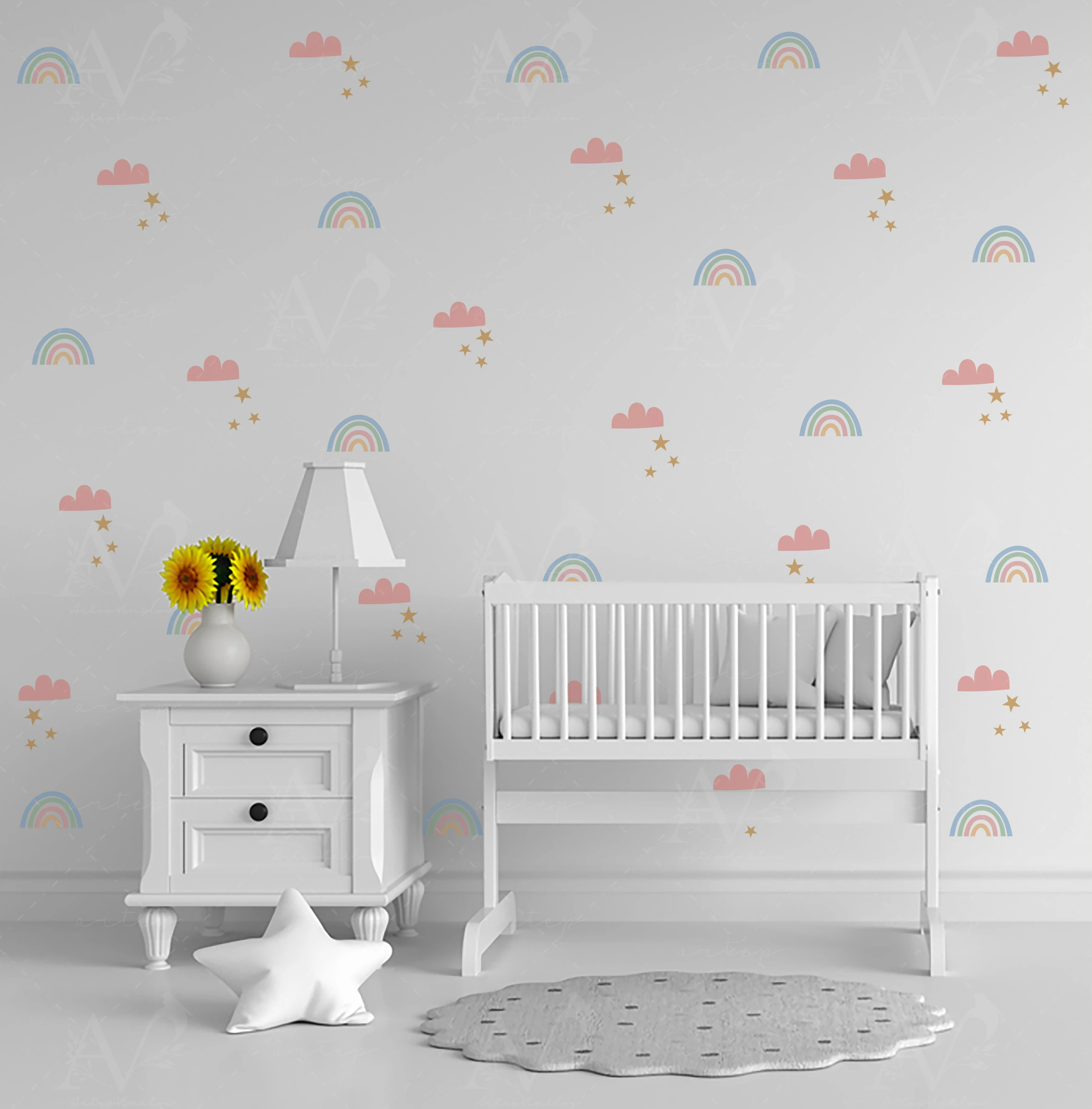 Habitación decorada con el set Sueño Pastel